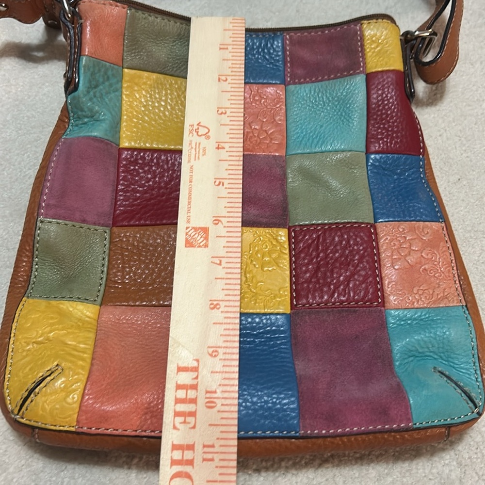Fossil Patchwork Leather Shoulder Cross Body Bag - image 5